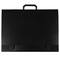 JAM Paper Black Plastic Portfolio File Carry Case with Handles